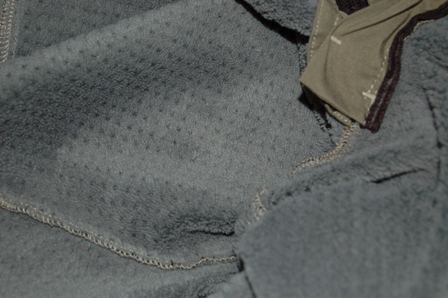 Insulation inside the Mixmaster softshell pants.